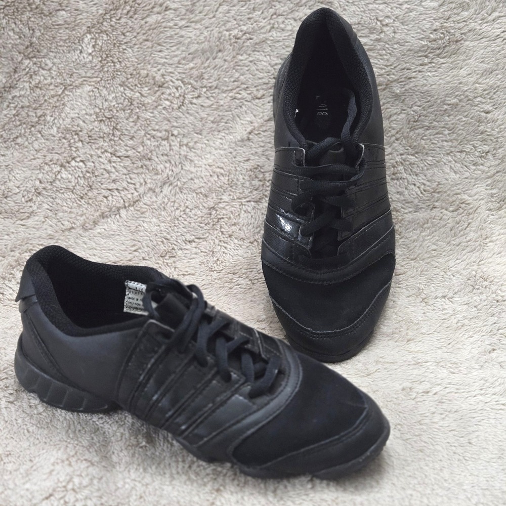 Bloch Black Dancing Sneakers Shoes Size 8.5 Performance Lace-up